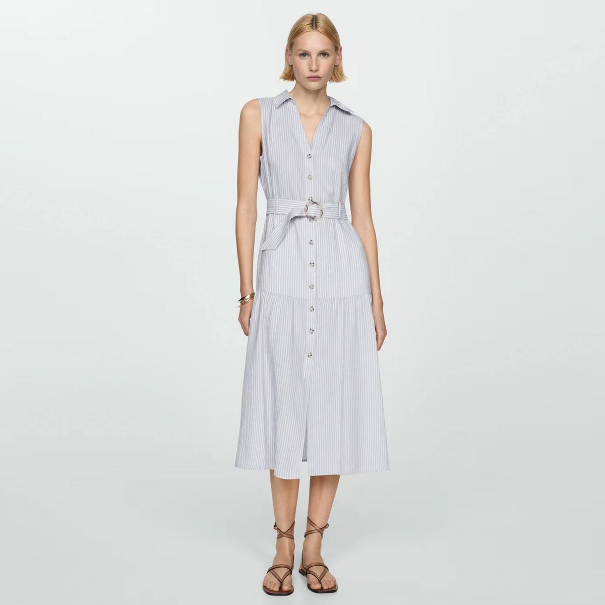 MANGO - Vestido Camisero Cinturón Mujer Mango