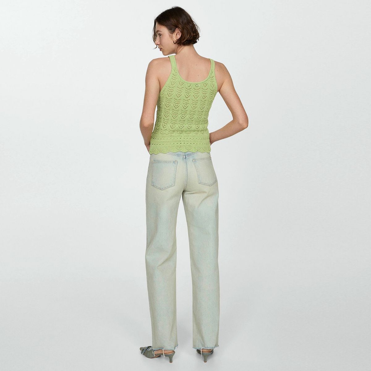 MANGO - Top Punto Detalles Calados Mujer Mango