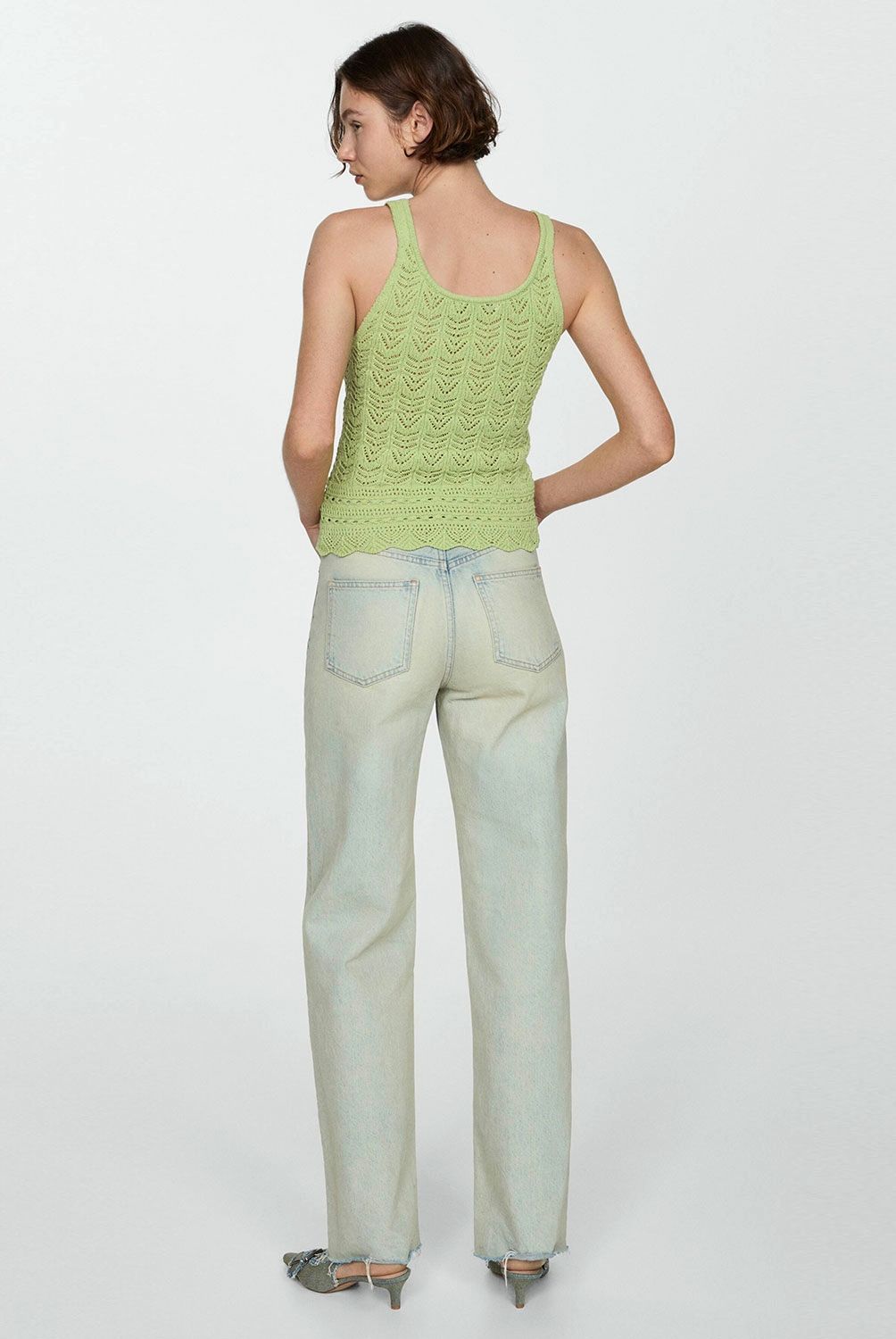 MANGO - Top Punto Detalles Calados Mujer Mango
