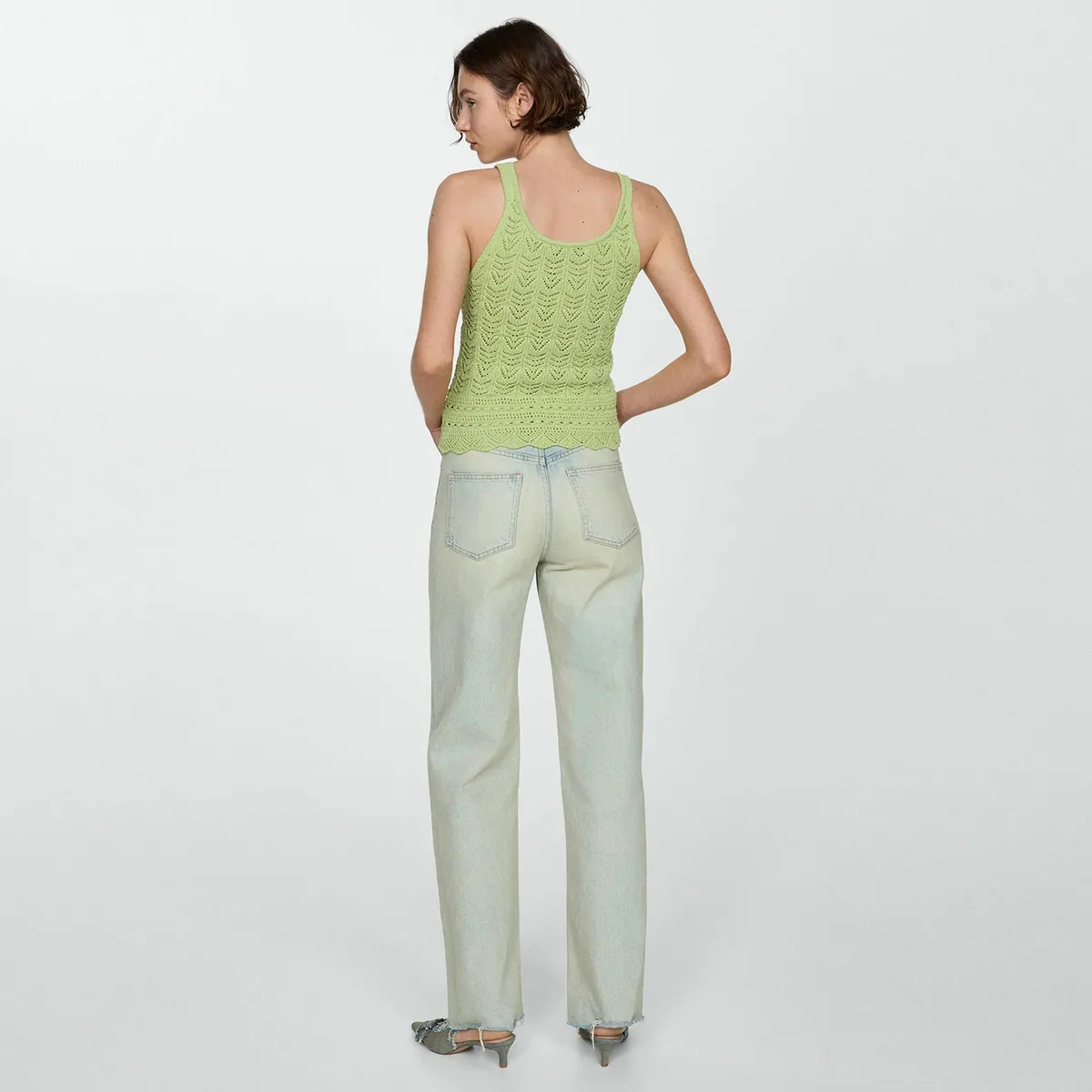 MANGO - Top Punto Detalles Calados Mujer Mango