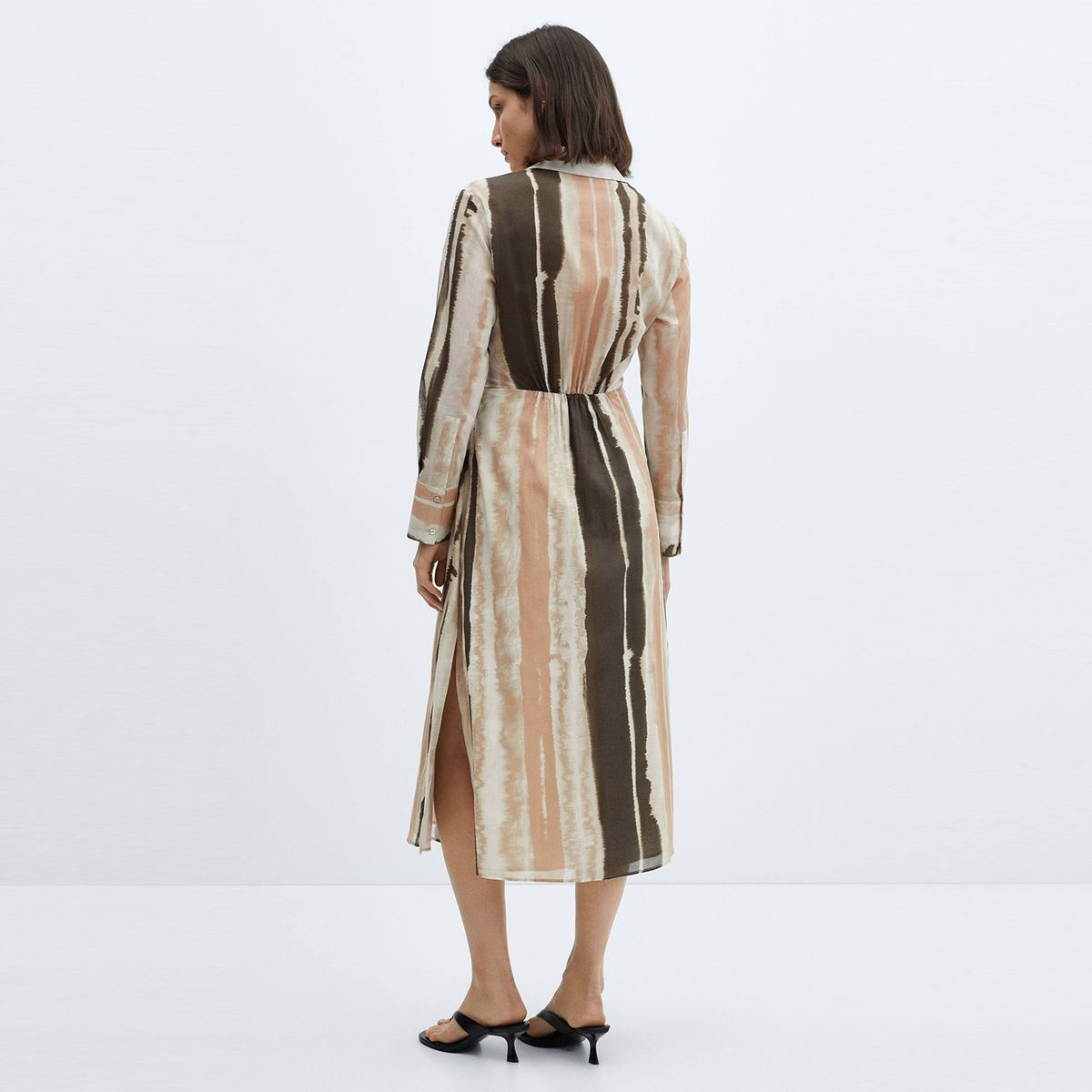 MANGO - Vestido Camisero Tie-Dye Lazo Mujer Mango