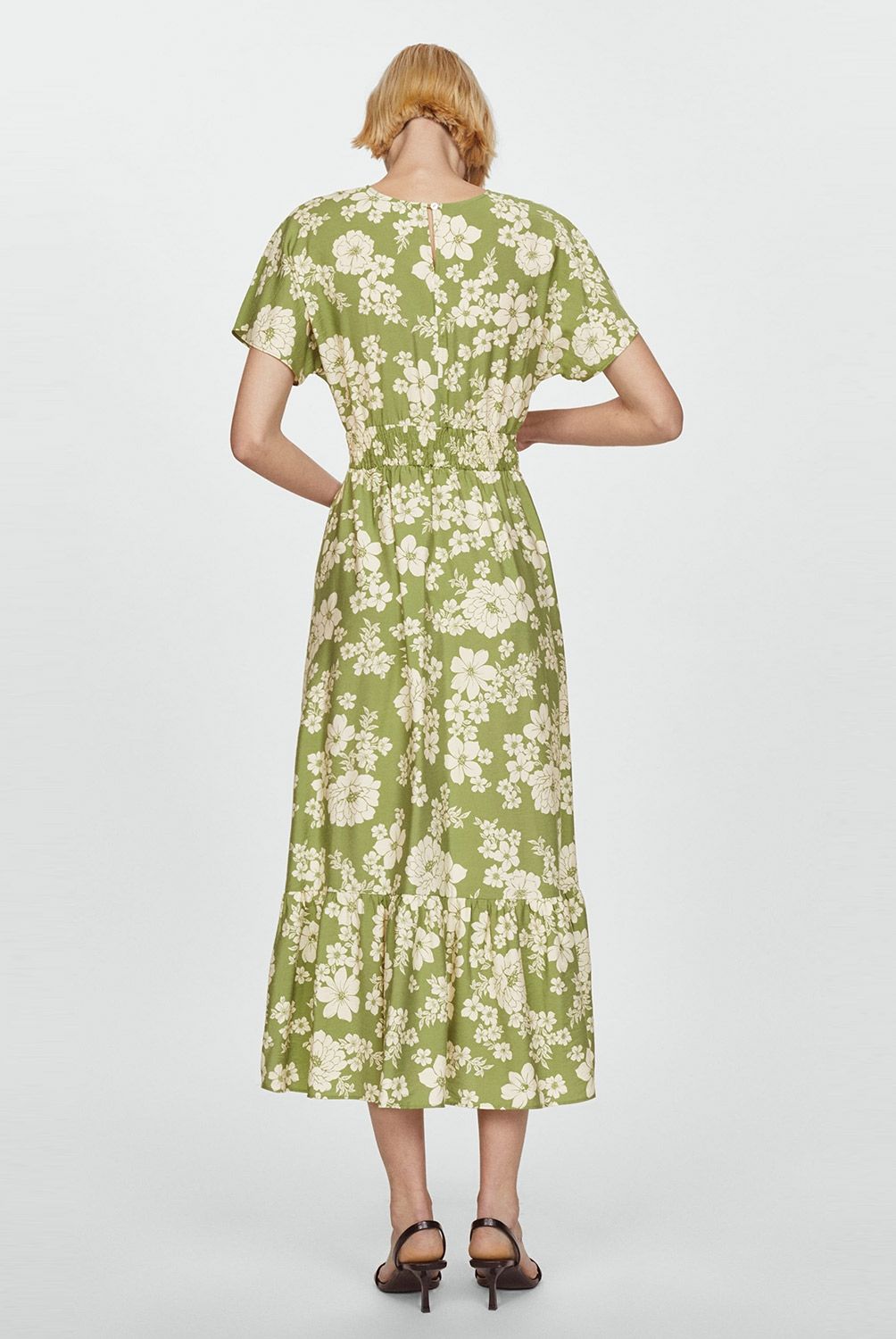MANGO - Vestido Mujer Estampado con Abertura Mango