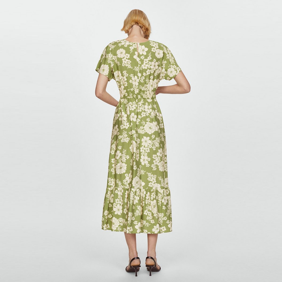 MANGO - Vestido Mujer Estampado con Abertura Mango