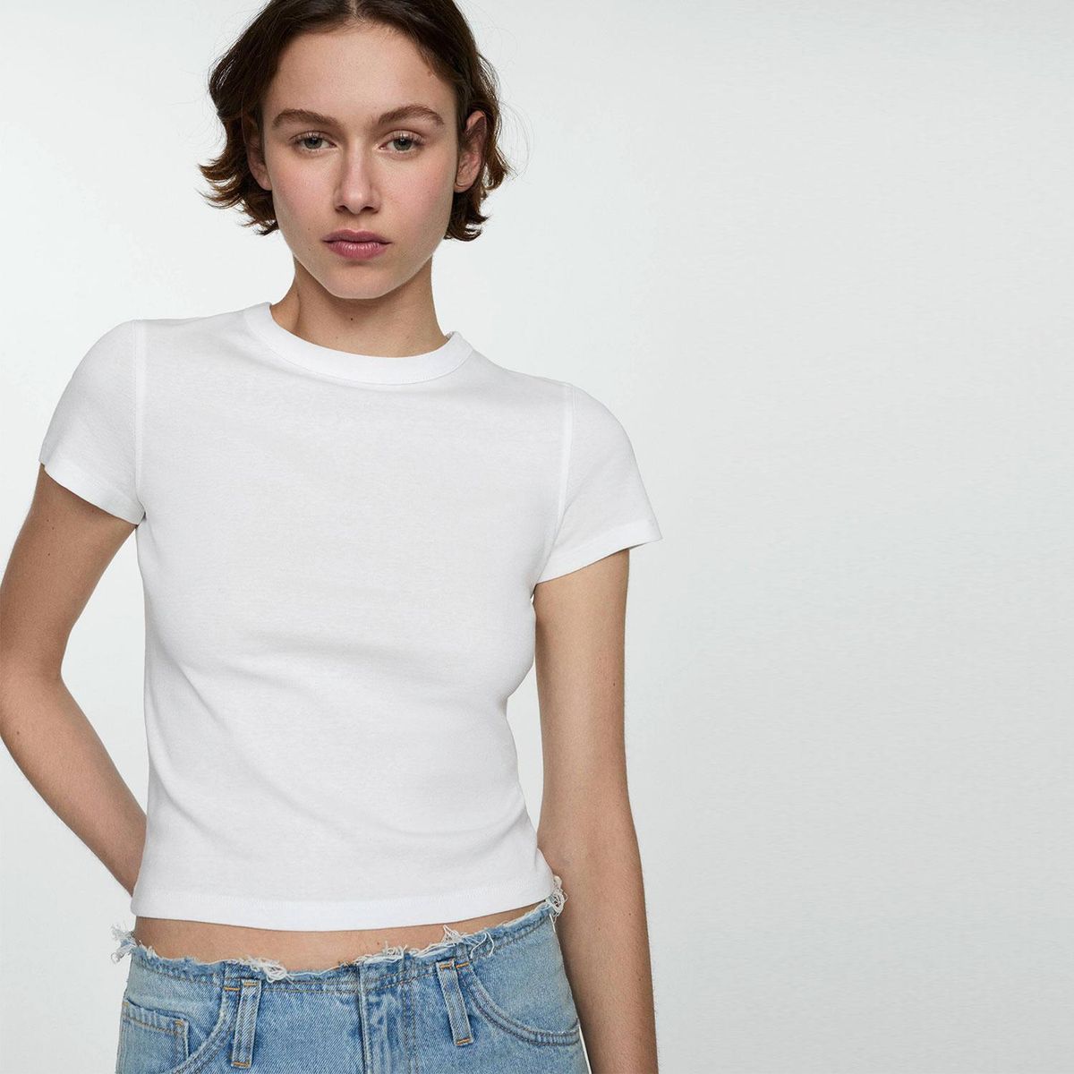 MANGO - Polera 100% Algodón Mujer Mango