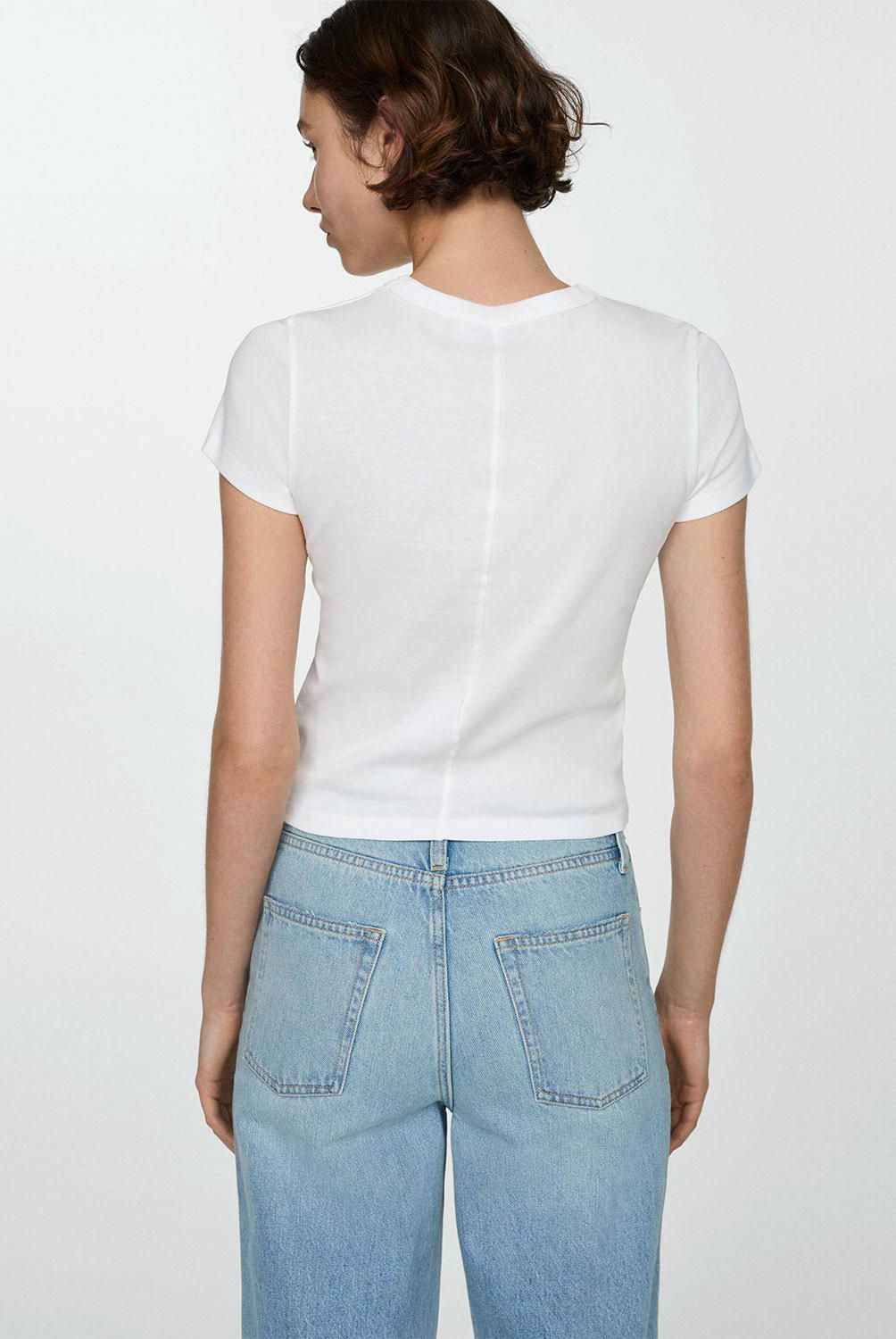 MANGO - Polera 100% Algodón Mujer Mango