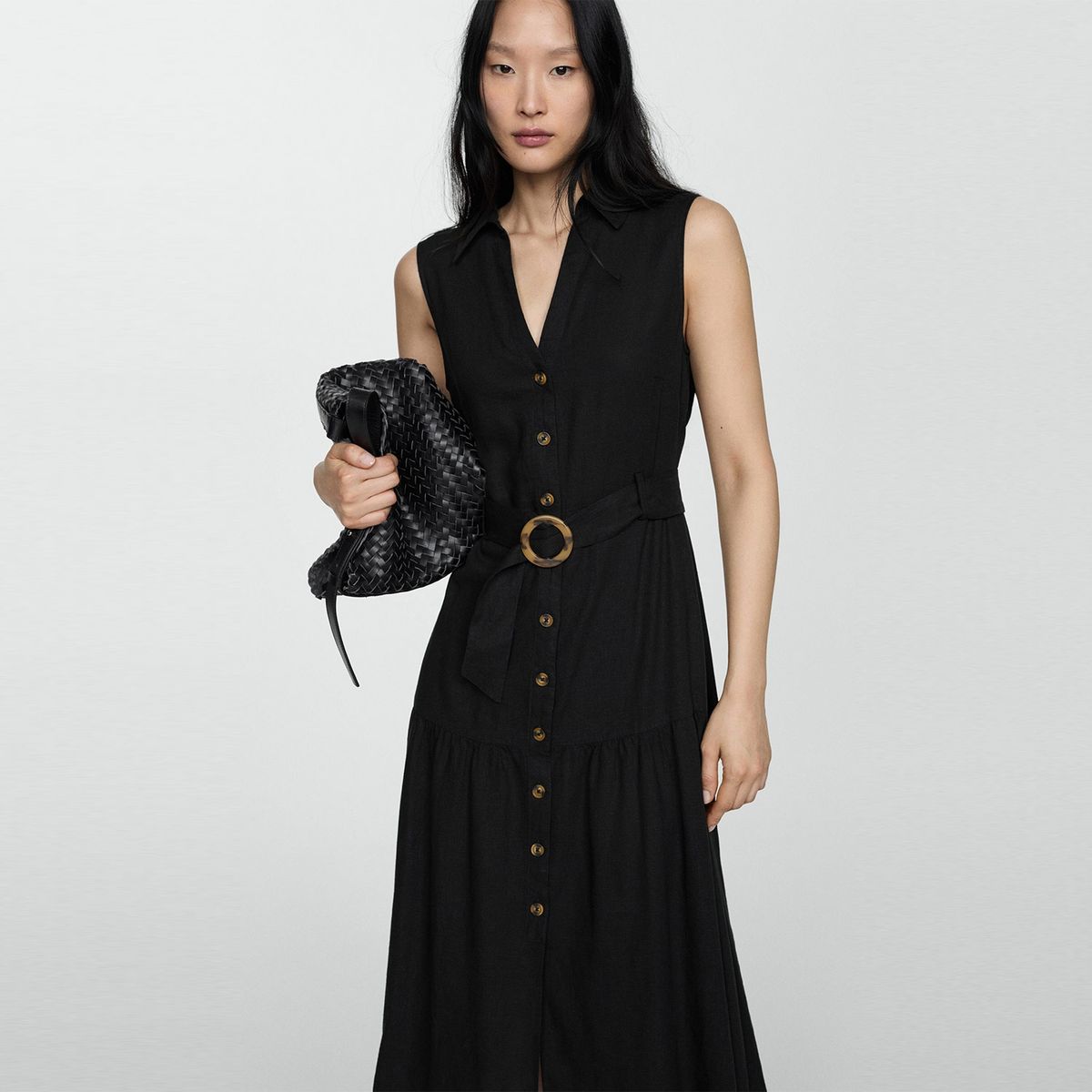 MANGO - Vestido Camisero Cinturón Mujer Mango