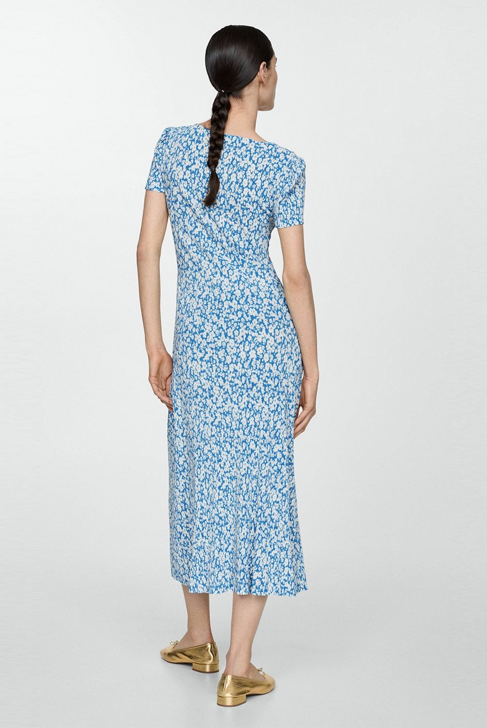 MANGO - Vestido Midi Estampado Floral para Mujer