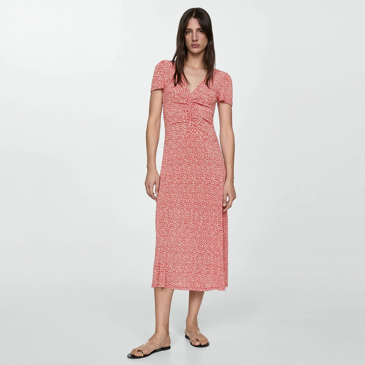 MANGO - Vestido Midi Estampado Floral para Mujer