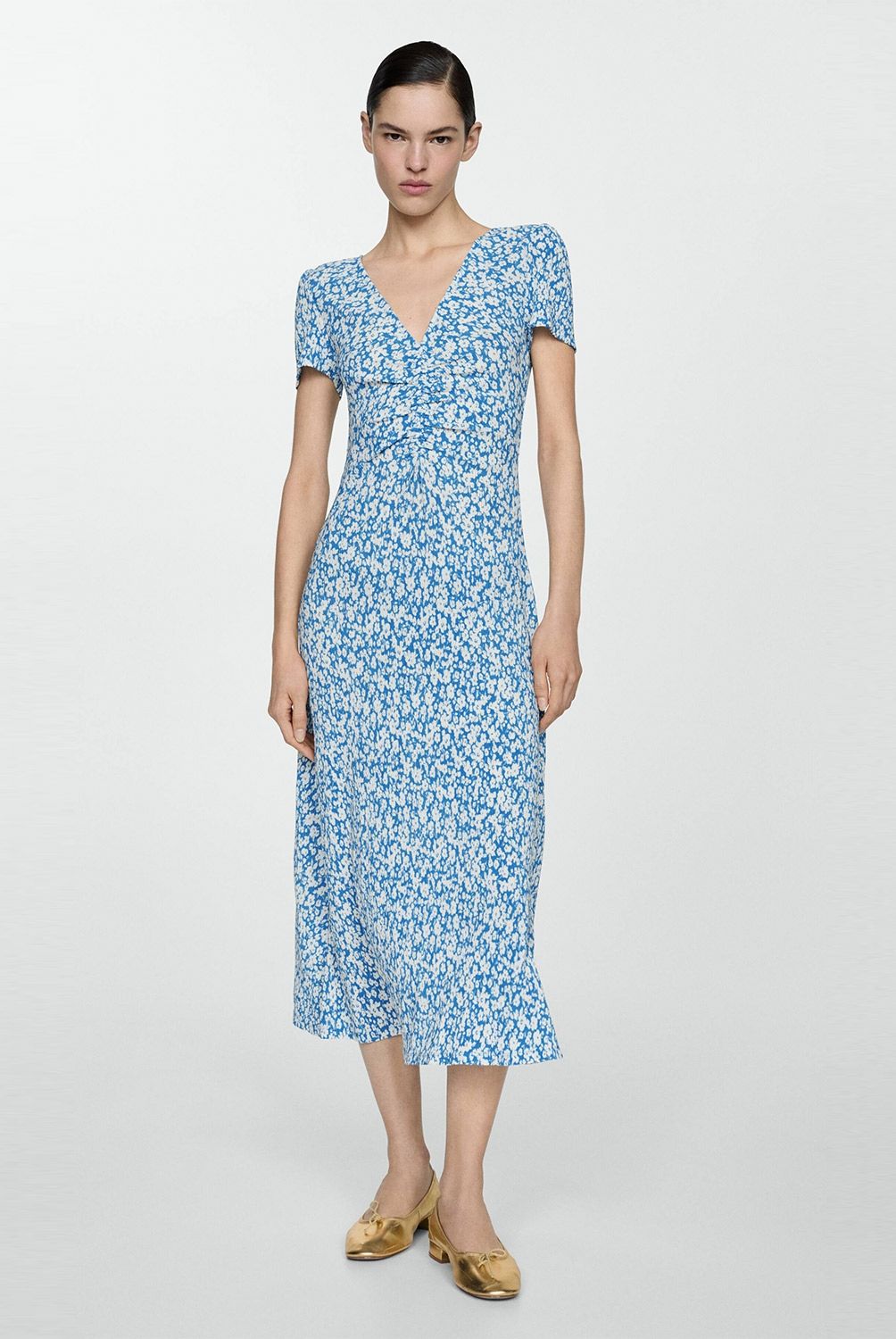 MANGO - Vestido Midi Estampado Floral para Mujer