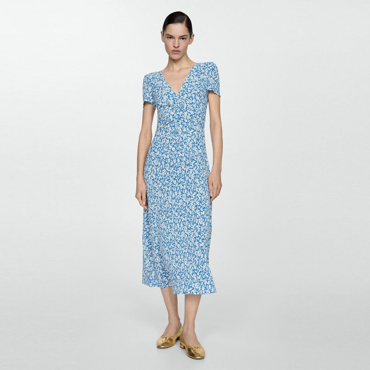 MANGO - Vestido Midi Estampado Floral para Mujer