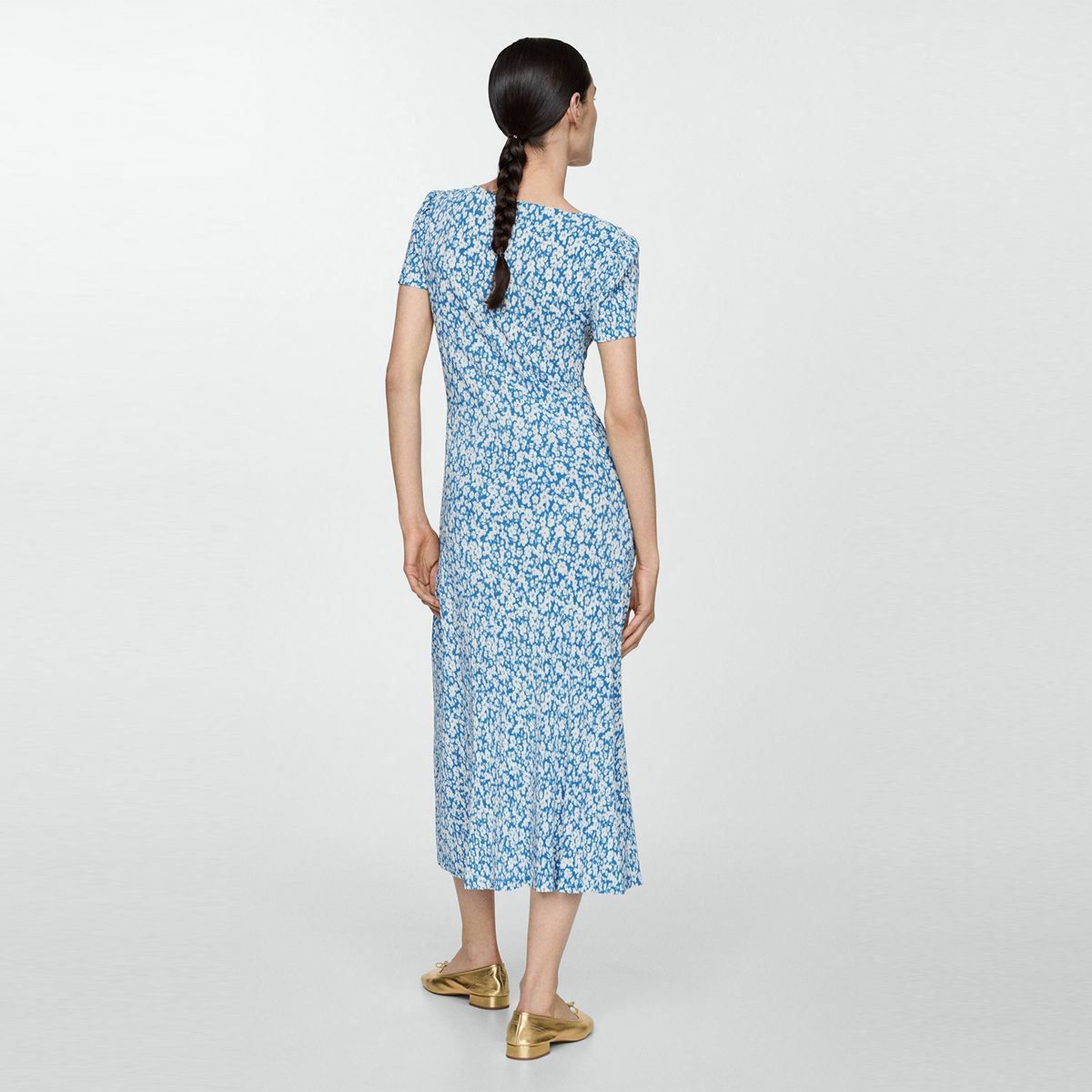 MANGO - Vestido Midi Estampado Floral para Mujer
