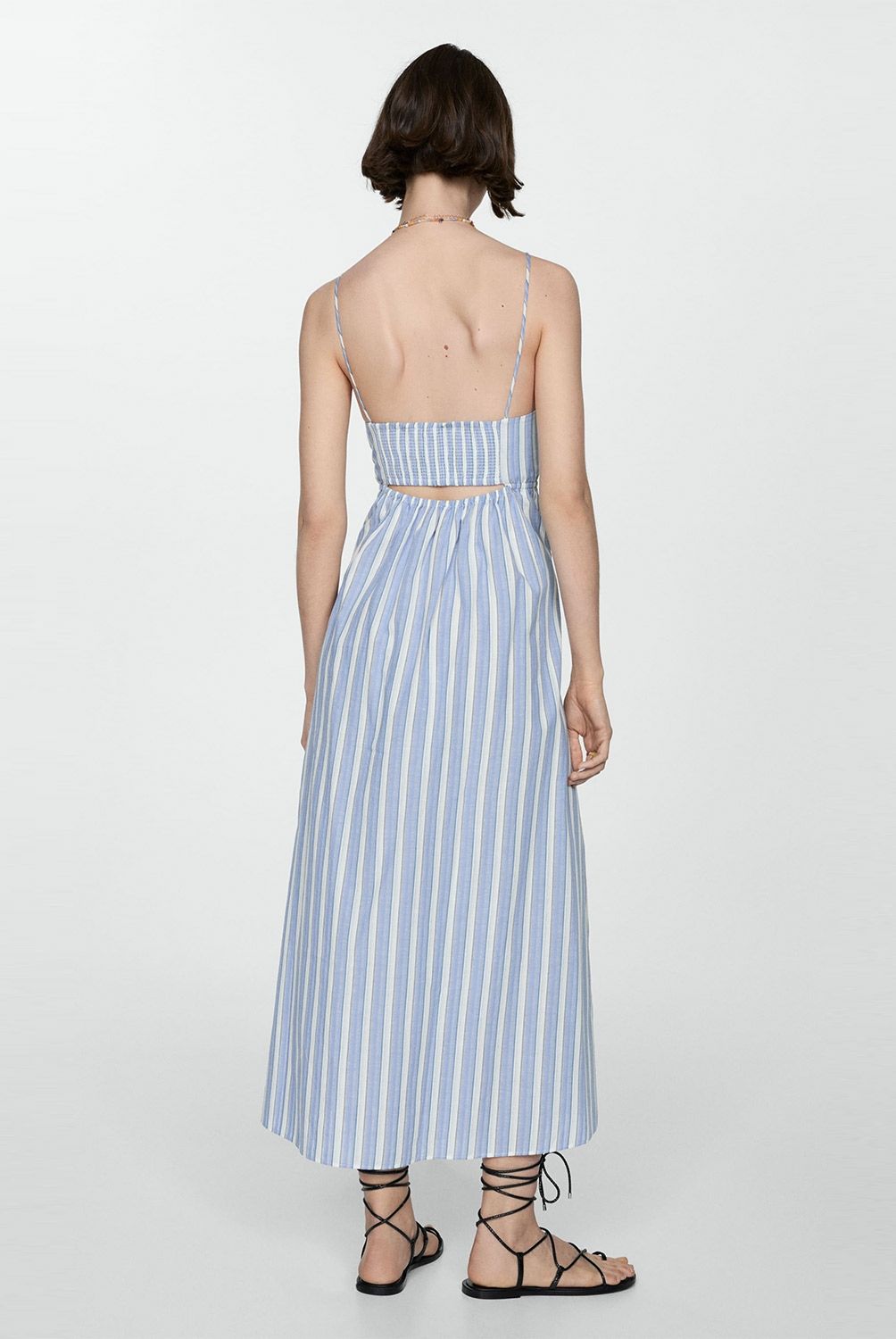 MANGO - Vestido Rayas Abertura Espalda Mujer Mango