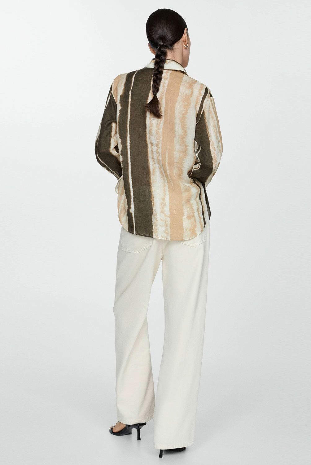 MANGO - Camisa 100% Ramio Estampada Mujer Mango
