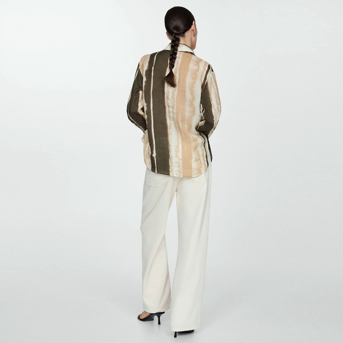 MANGO - Camisa 100% Ramio Estampada Mujer Mango