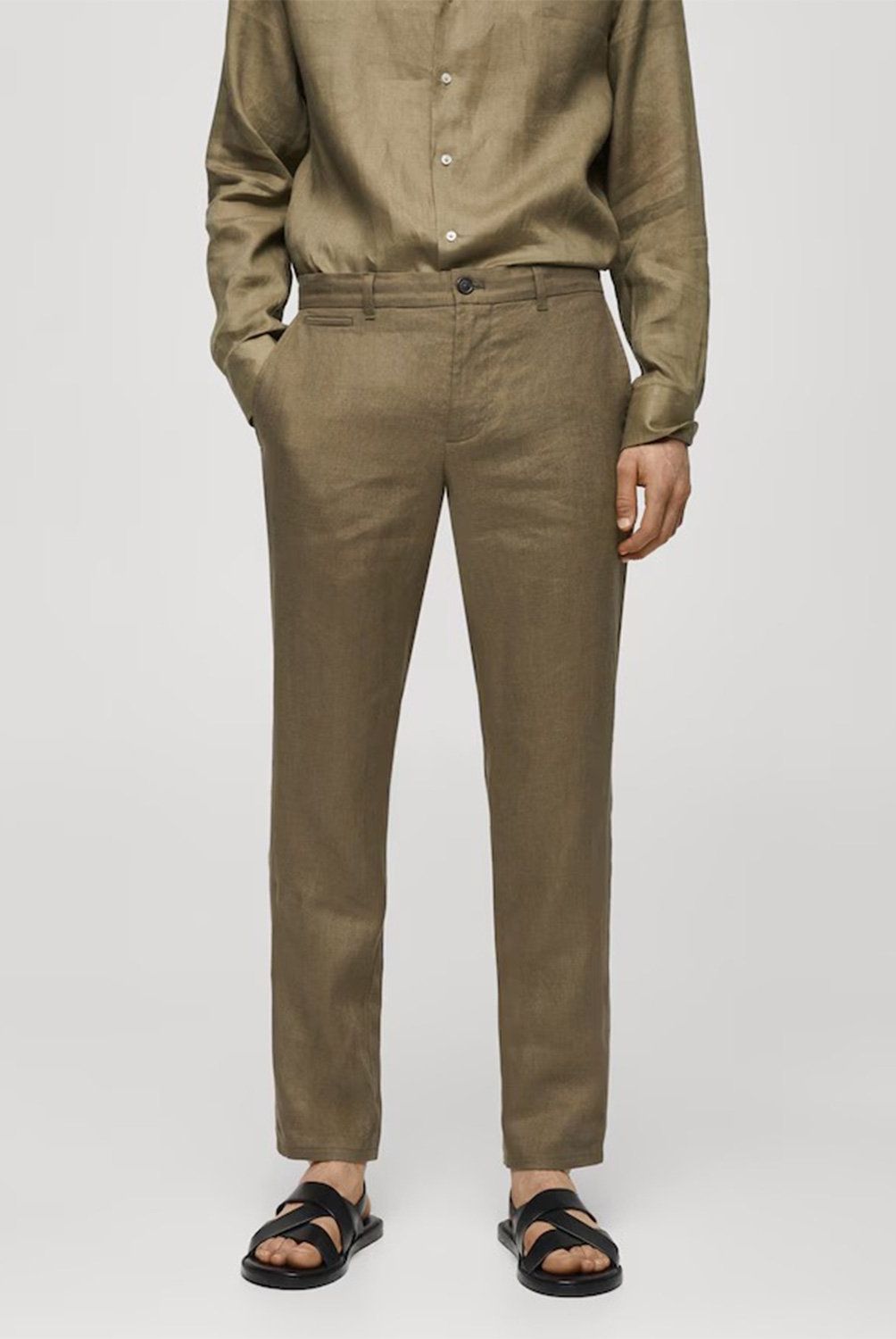 MANGO MAN - Pantalón Slim Fit de Lino para Hombre Mango Man