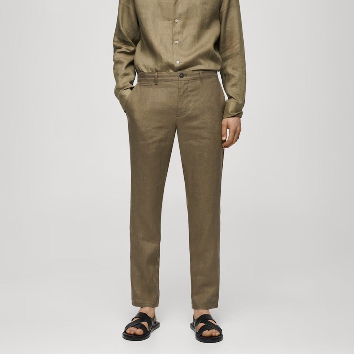 MANGO MAN - Pantalón Slim Fit de Lino para Hombre Mango Man