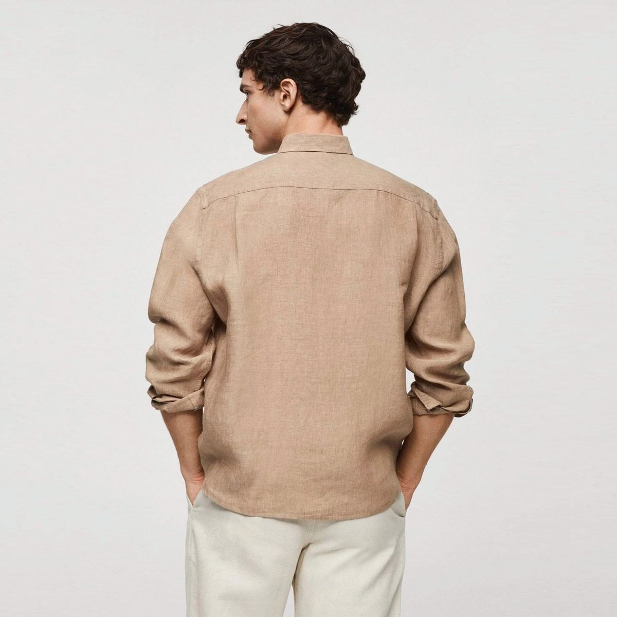 MANGO MAN - Camisa Classic Fit 100% Lino Hombre Mango Man