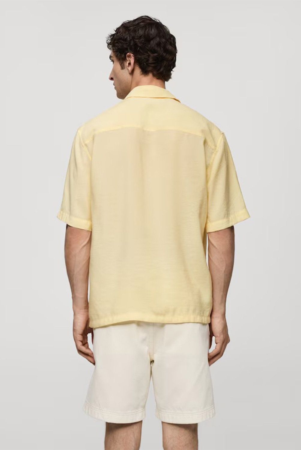 MANGO MAN - Camisa Modal Cuello Bowling Hombre Mango Man