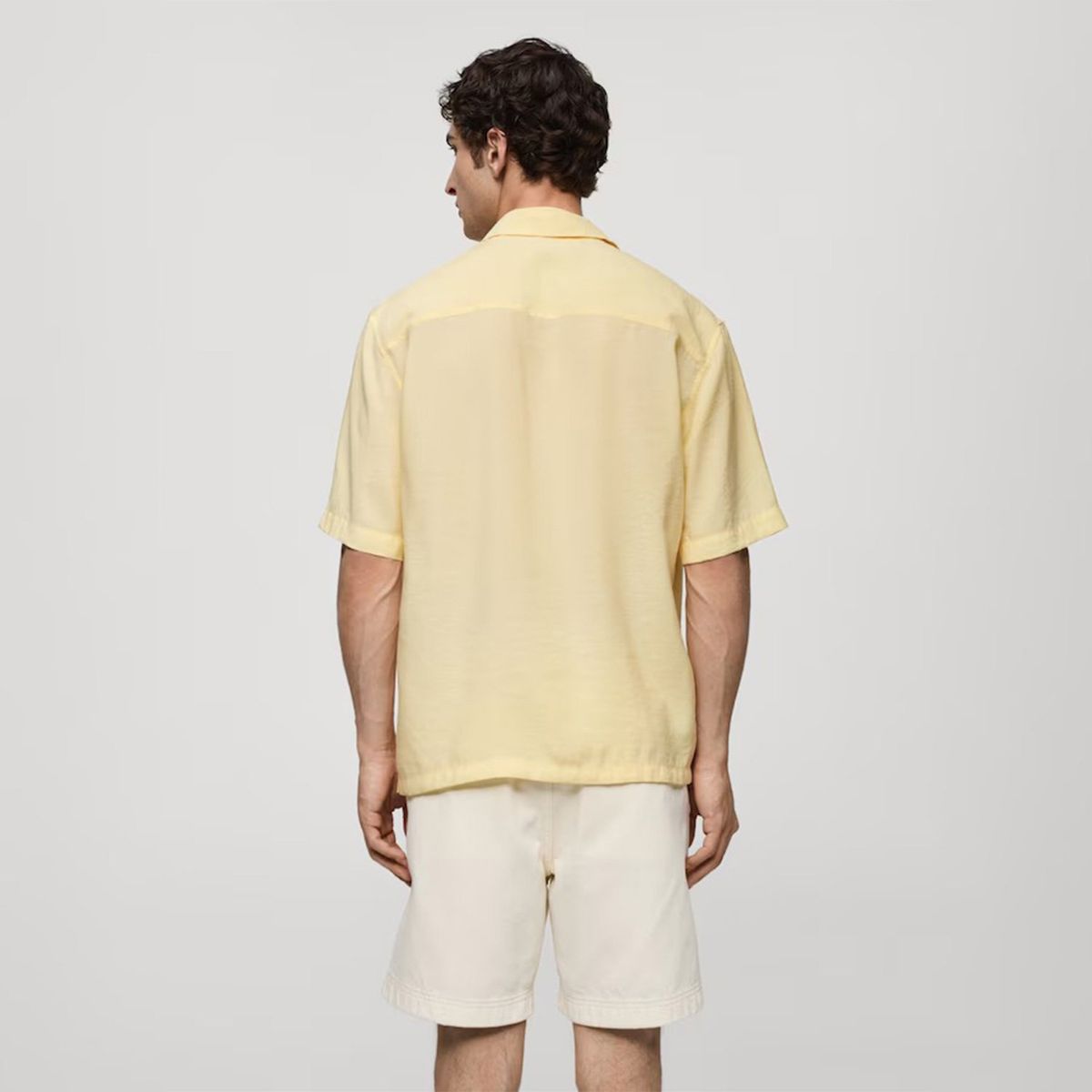 MANGO MAN - Camisa Modal Cuello Bowling Hombre Mango Man