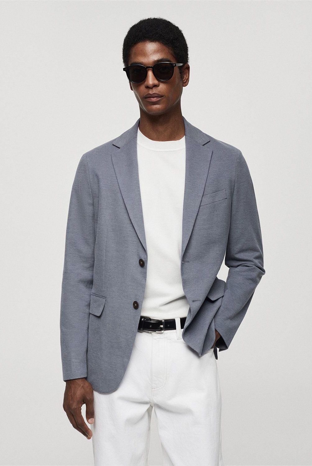 MANGO MAN - Chaqueta Slim Fit Algodón Estructura Hombre Mango Man