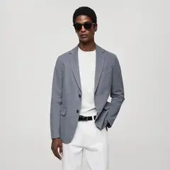 MANGO MAN - Chaqueta Slim Fit Algodón Estructura Hombre