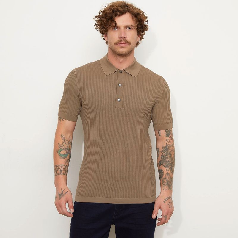 MANGO MAN - Polera Polo Punto Algodón Regulr Fit Hombre Mango Man
