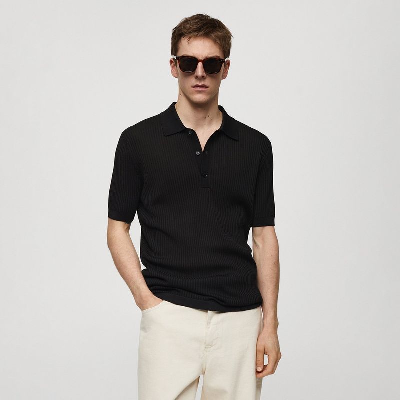 MANGO MAN - Polera Polo Punto Algodón Regulr Fit Hombre Mango Man