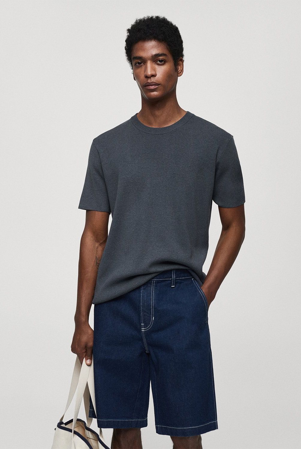 MANGO MAN - Polera Básica de Algodón Hombre | Mango Man