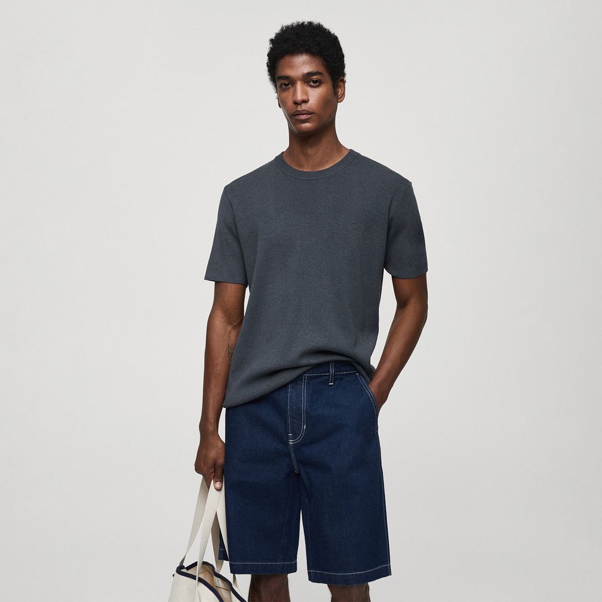 MANGO MAN - Polera Básica de Algodón Hombre | Mango Man