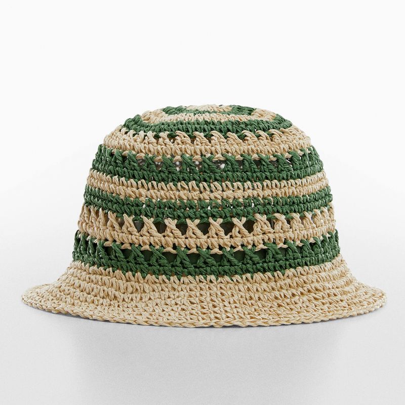 MANGO - Gorro Bucket Fibra Natural Mujer Mango