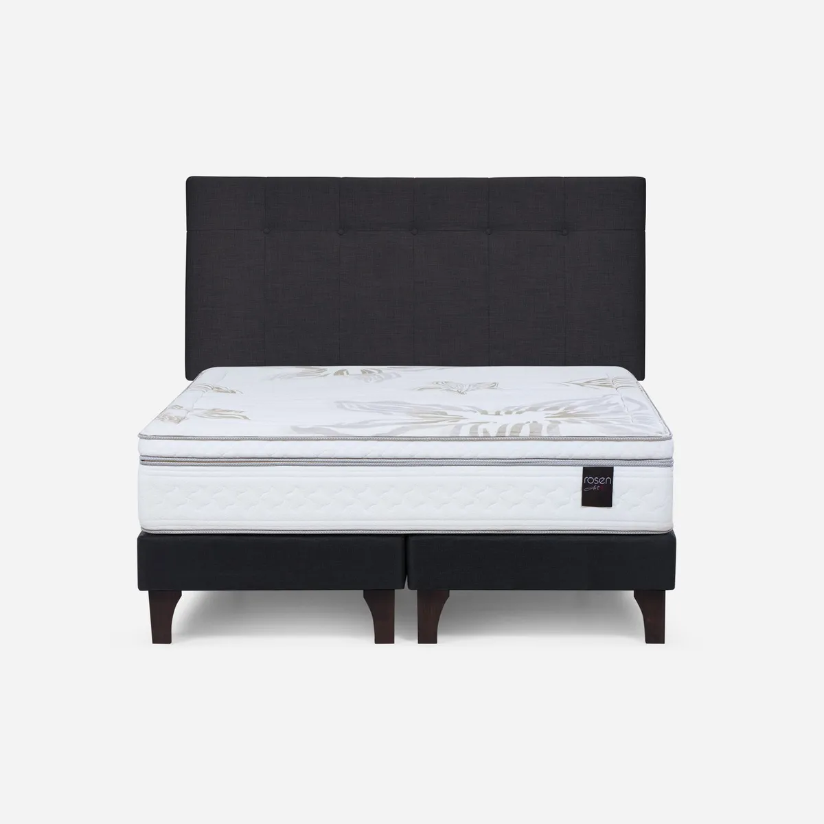 ROSEN - Cama Europea Art 4 King x 2.00mt Base Dividida + Respaldo Rosen