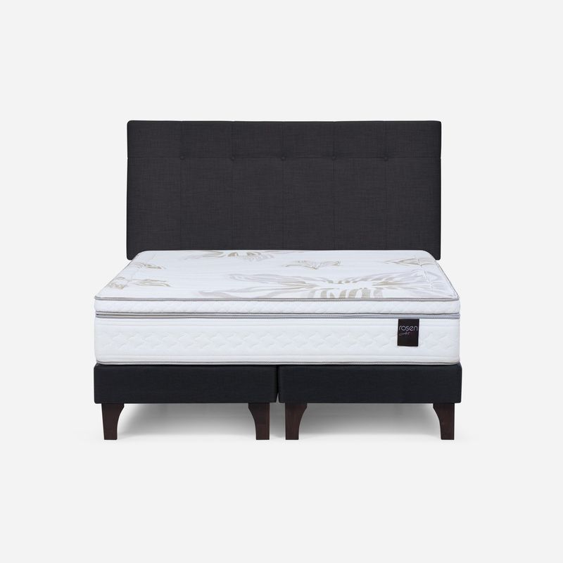 ROSEN - Cama Europea Art 4 King + Respaldo Rosen