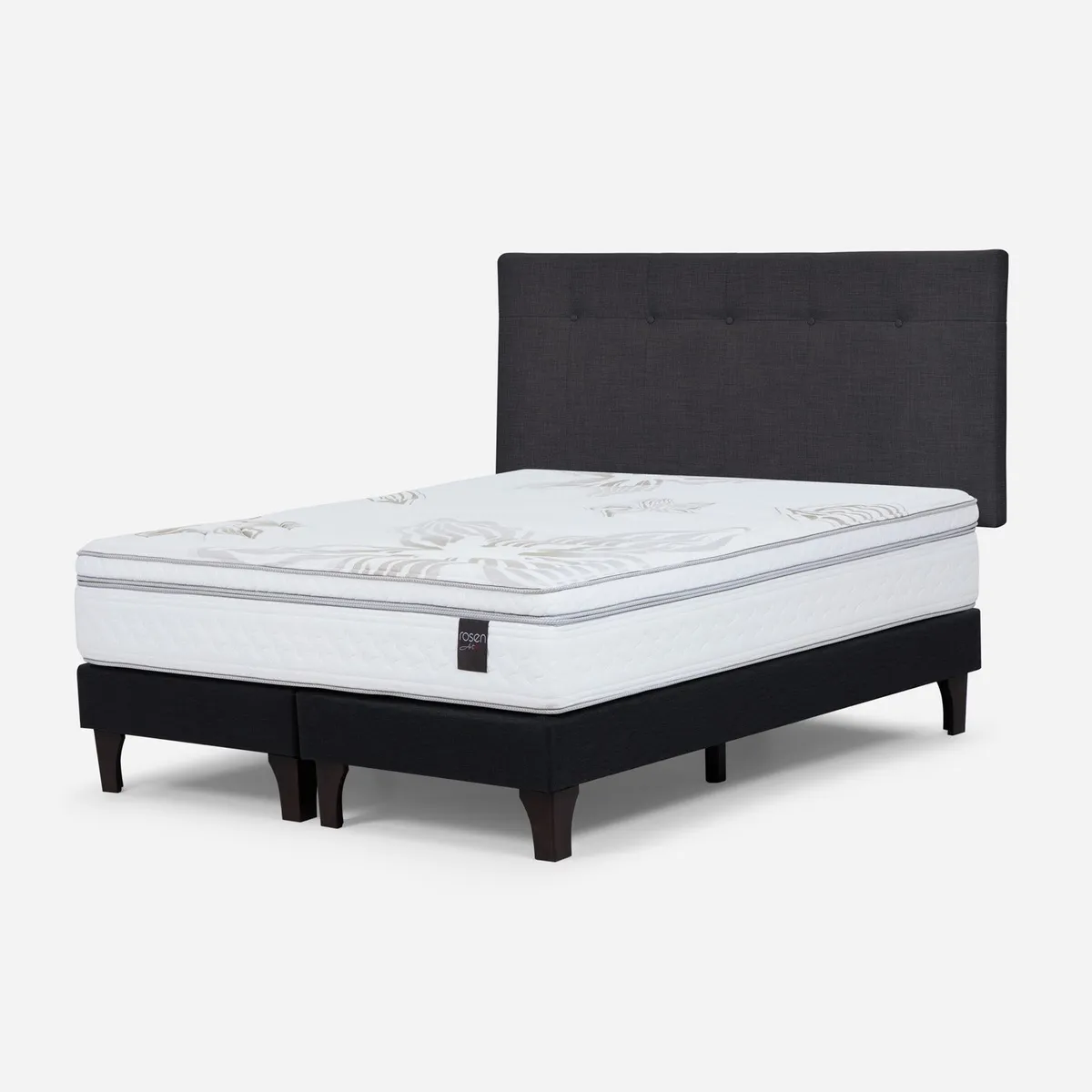 ROSEN - Cama Europea Art 4 King x 2.00mt Base Dividida + Respaldo Rosen