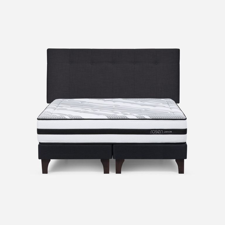Cama Europea Driven 2 Plazas x 2.00mt Base Dividida + Respaldo