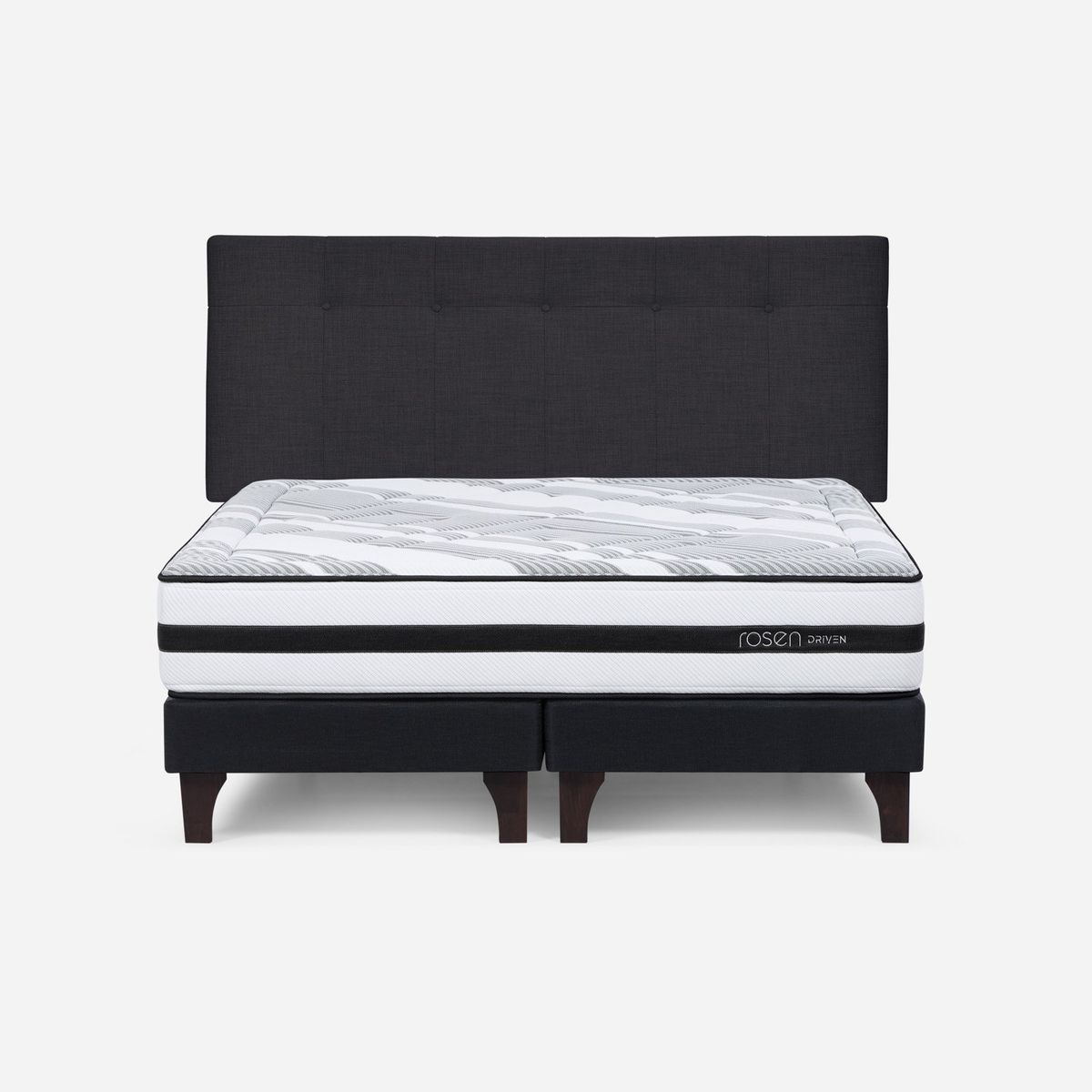 ROSEN - Cama Europea Driven King x 2.00mt Base Dividida + Respaldo Rosen
