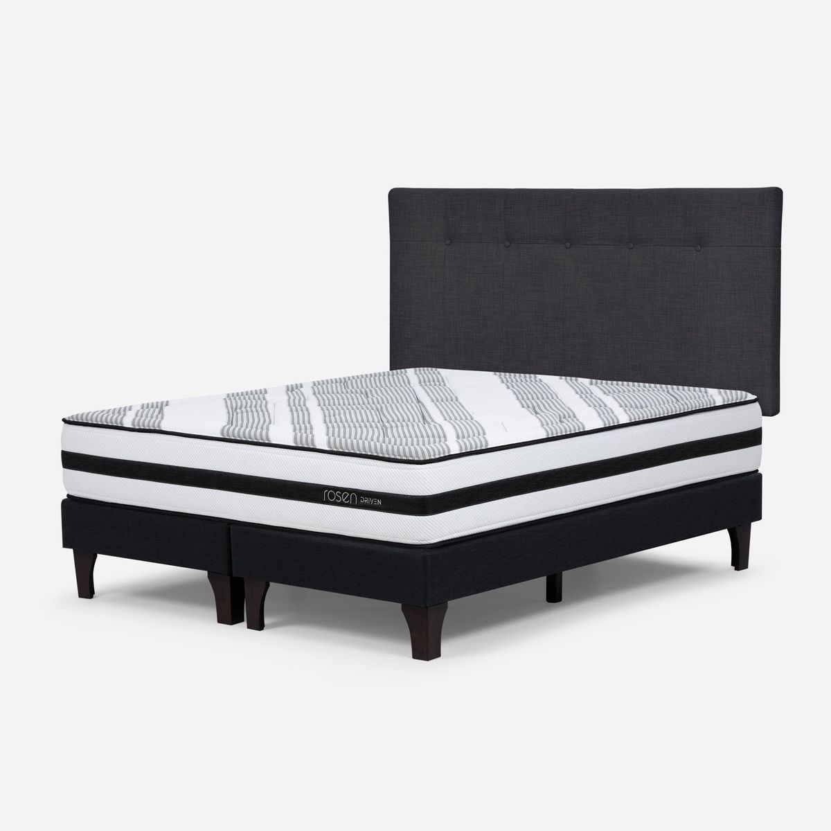 ROSEN - Cama Europea Driven King x 2.00mt Base Dividida + Respaldo Rosen