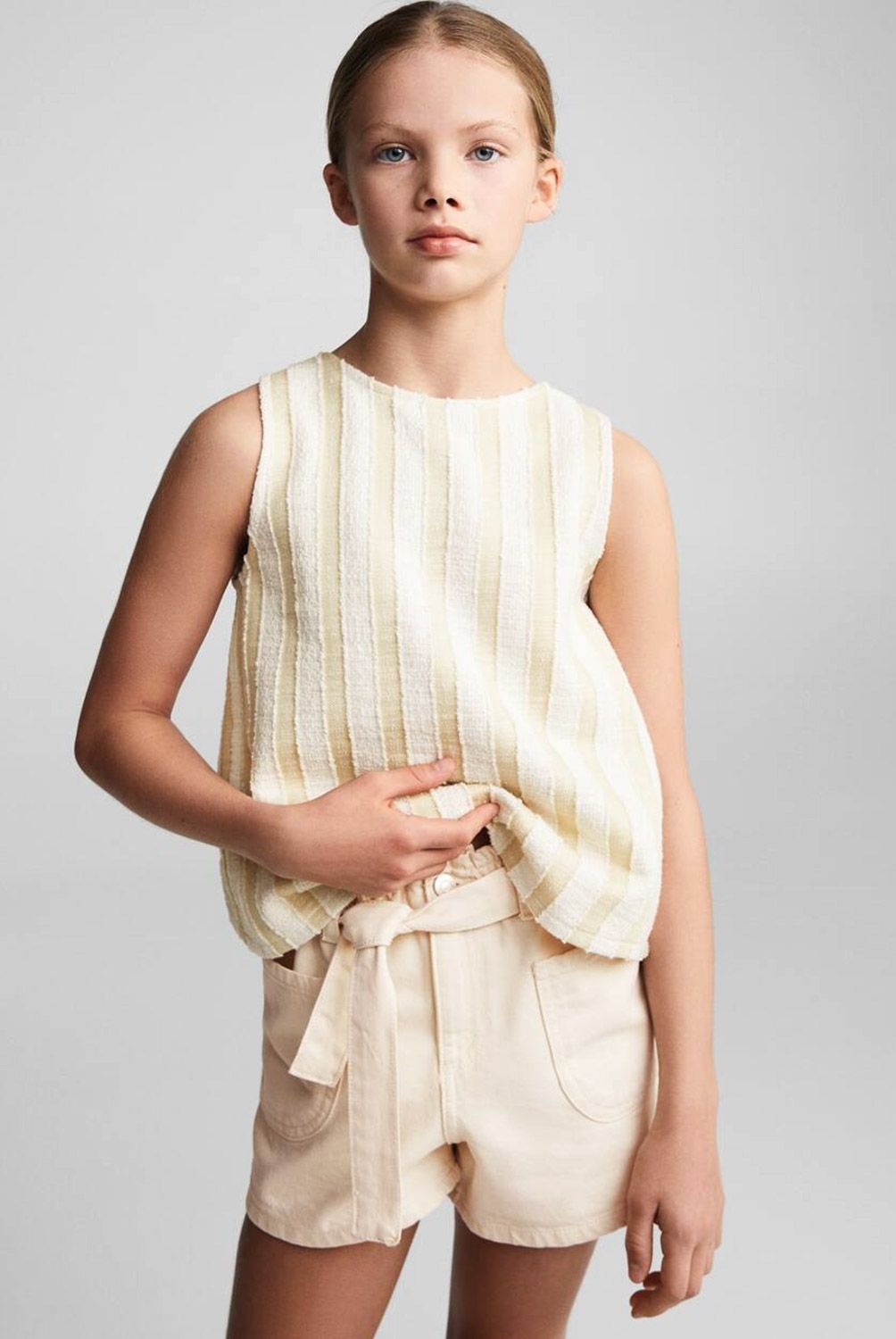 MANGO KIDS - Shorts Paperbag Cinturón Niña | Mango Kids