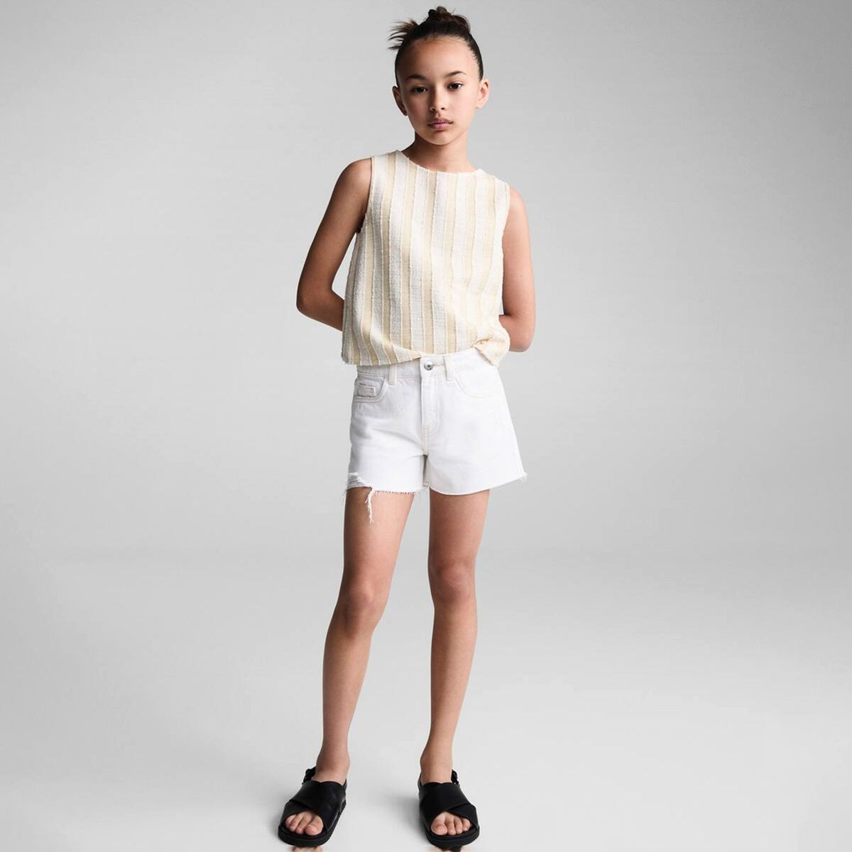 MANGO KIDS - Short Vaquero Rotos Niña Mango Kids