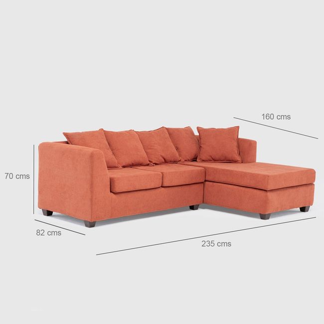 JDO & DESIGN - Sofá Seccional Derecho Tela Lara Velvet Mica