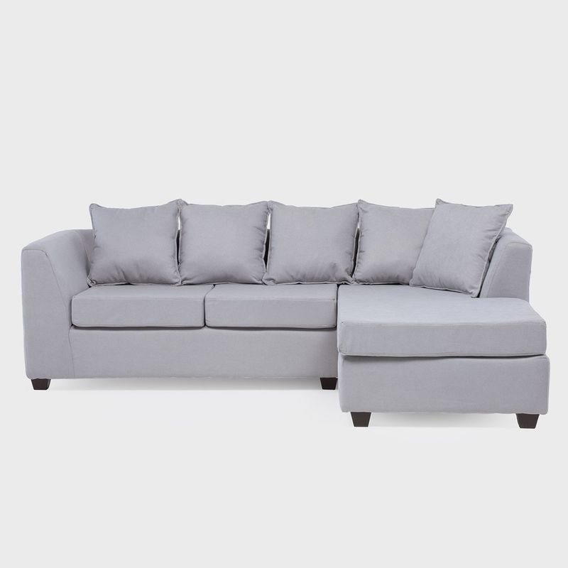 JDO & DESIGN - Sofá Seccional Derecho Tela Lara Velvet Gris Claro Mica
