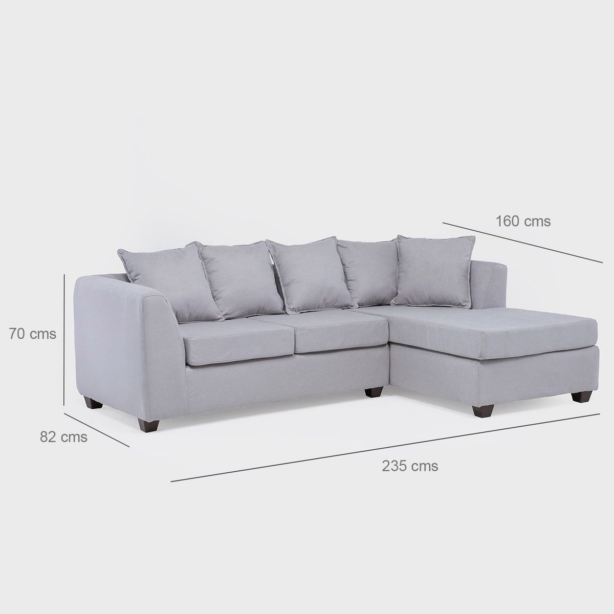 JDO & DESIGN - Sofá Seccional Derecho Tela Lara Velvet Mica