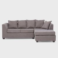 Sofá Seccional Derecho Tela Lara Velvet Mica