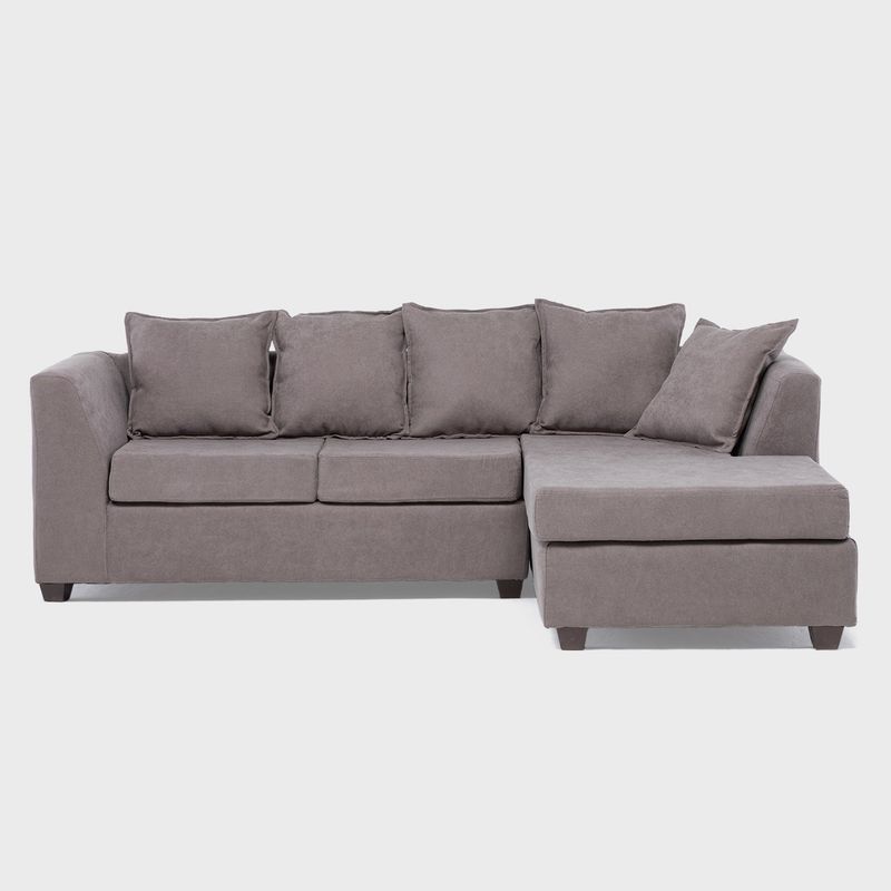 JDO & DESIGN - Sofá Seccional Derecho Tela Lara Velvet Gris Oscuro Mica