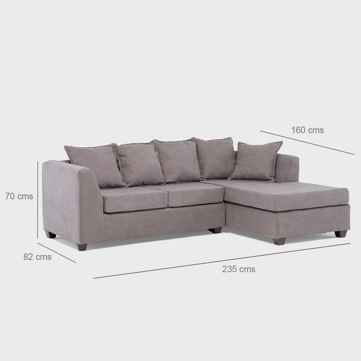 JDO & DESIGN - Sofá Seccional Derecho Tela Lara Velvet Mica