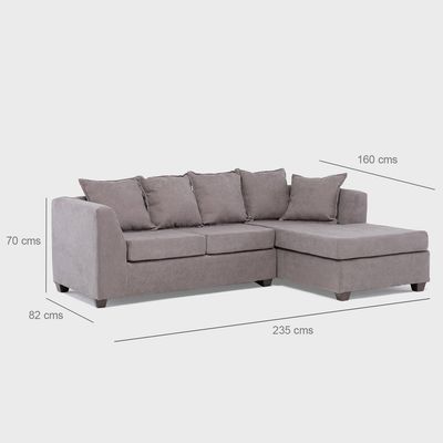 Imagen 2 del producto Sofá Seccional Derecho Tela Lara Velvet Mica