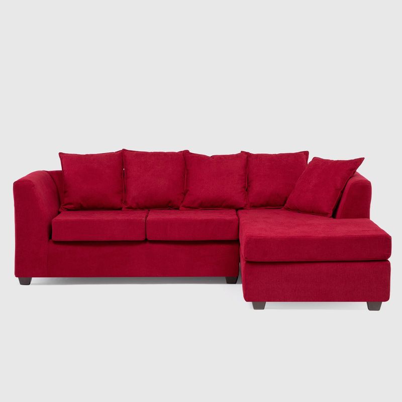 JDO & DESIGN - Sofá Seccional Derecho Tela Lara Velvet Rojo Mica