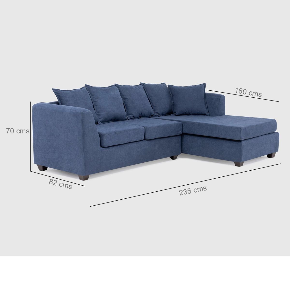 JDO & DESIGN - Sofá Seccional Derecho Tela Lara Velvet Mica