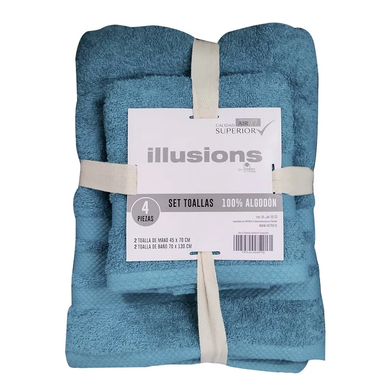 ILLUSIONS - Juego De Toallas 400 G Turquesa Illusions
