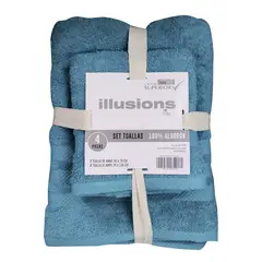 ILLUSIONS - Juego De Toallas 400 G Turquesa