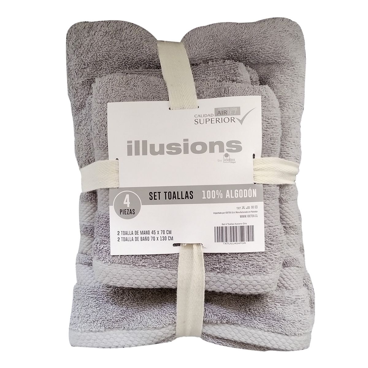 ILLUSIONS - Juego De Toallas 400 G Gris Illusions